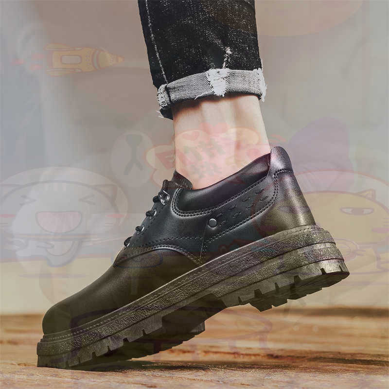 Men Shoes On Clearance - Escuro natural couro moda formadores tênis