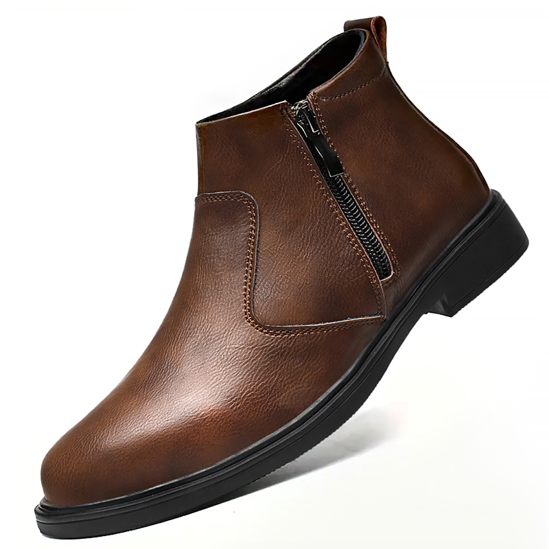 Men'S Shoes Zipper - Novos Sapatos de Couro de Cano