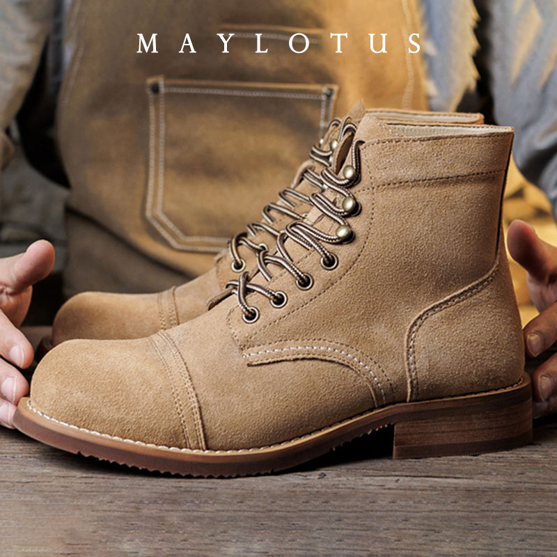 Men'S Shoes Dq - Bota de camurça com sola Goodyear,