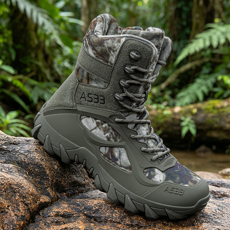 Men'S Shoes Zipper - Bota tática masculina para atividades ao