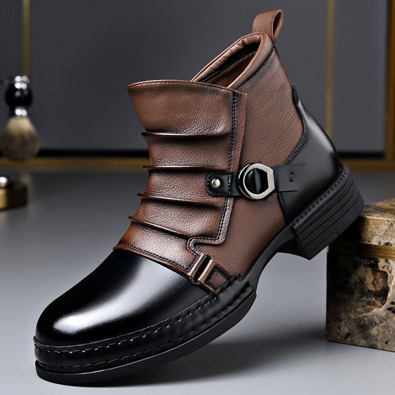 Botas de Cano Curto Retrô para - Men'S Shoes Zipper avaliação e preço