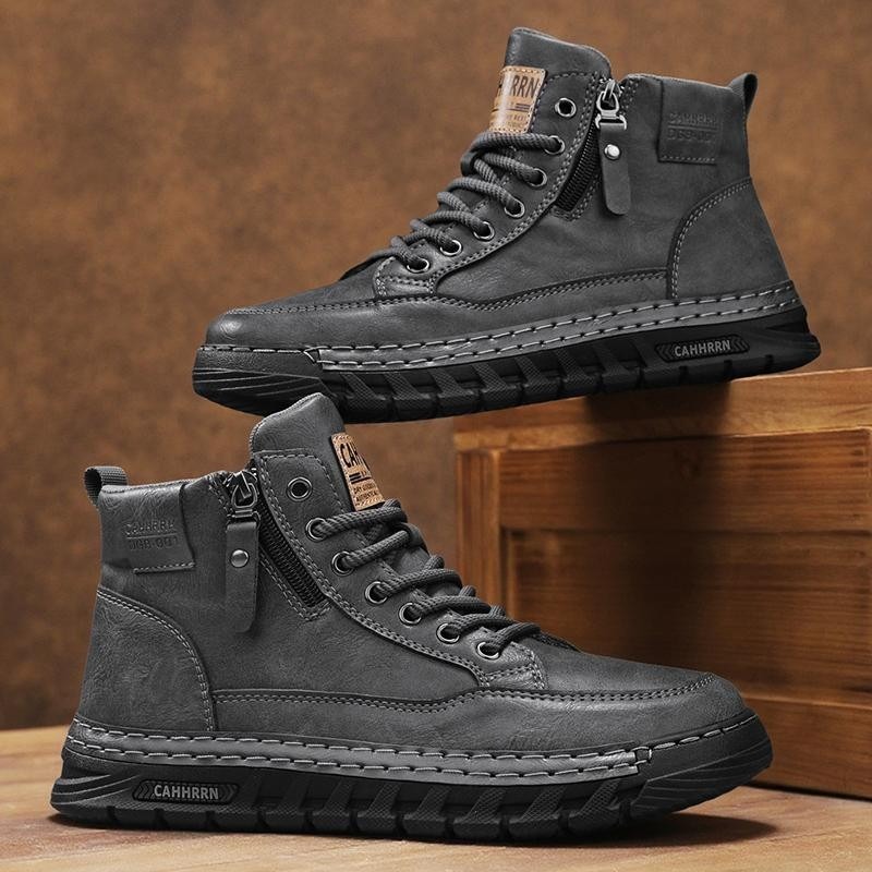 Botas masculinas de couro de c - Running Shoes Lightweight avaliação e preço