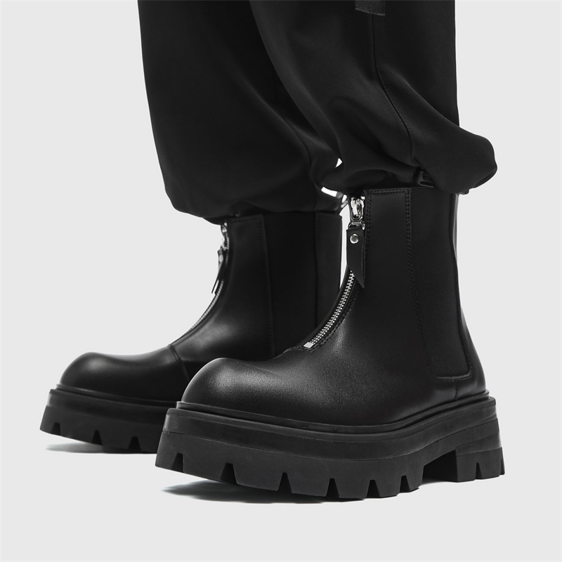 Botas masculinas chelsea couro - Men'S Shoes Zipper avaliação e preço