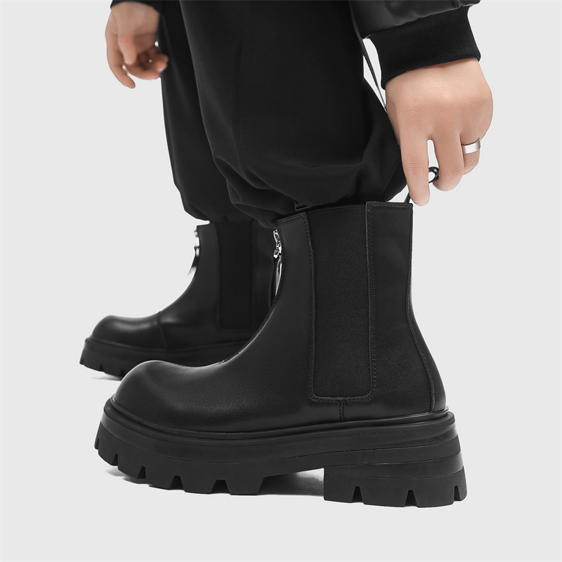 Botas masculinas chelsea couro - Men'S Shoes Zipper avaliação e preço