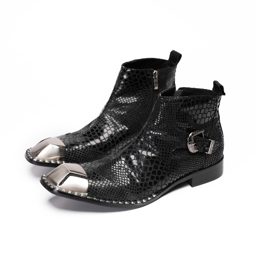 Botas de Couro Preto Britânica - Men'S Shoes Zipper avaliação e preço