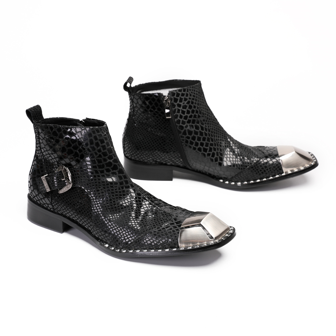 Botas de Couro Preto Britânica - Men'S Shoes Zipper avaliação e preço