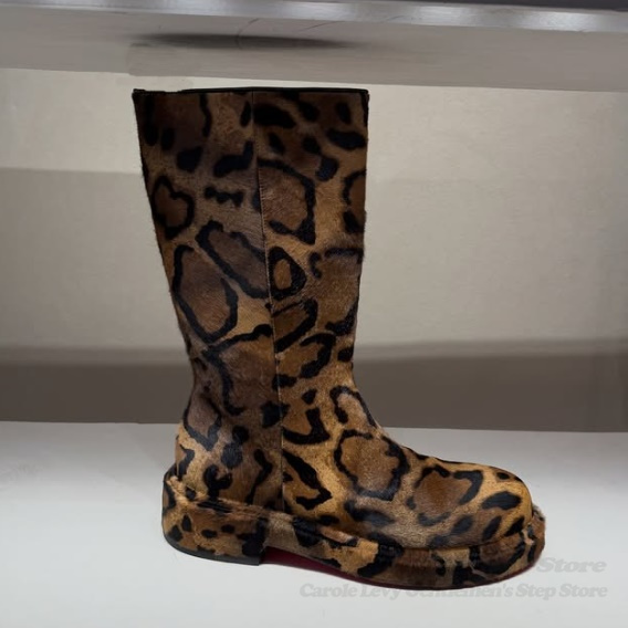 Marrom camurça leopardo impres - Men'S Shoes Zipper avaliação e preço